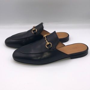 Authentic GUCCI Princetown Black Slides Mules 38/8